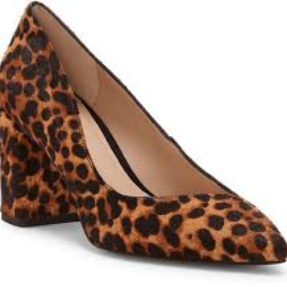 1.STATE Saffy Leopard Block Heel Pump